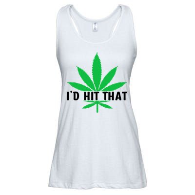 ID Hit That Funny Weed 4/20 Ladies Essential Flowy Tank