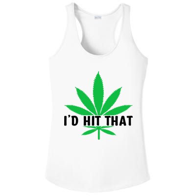 ID Hit That Funny Weed 4/20 Ladies PosiCharge Competitor Racerback Tank