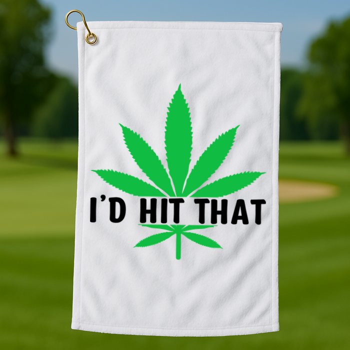 ID Hit That Funny Weed 4/20 Golf Towel