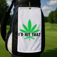 ID Hit That Funny Weed 4/20 Golf Towel