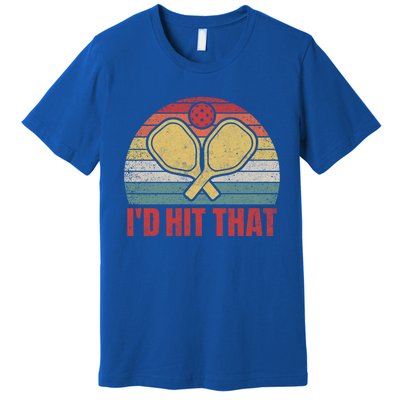 ID Hit That Funny Pickleball Lover Retro Gift Premium T-Shirt