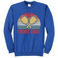 ID Hit That Funny Pickleball Lover Retro Gift Tall Sweatshirt