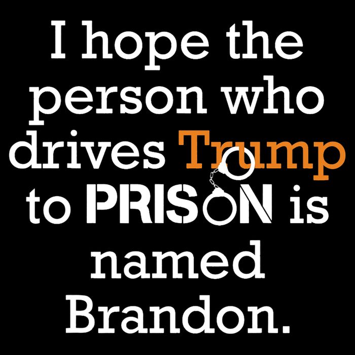I Hope The Person Who Drives Trump To Prison Named Brandon Flexfit Unipanel Trucker Cap