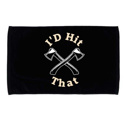 ID Hit That I Competition Throwing Axe On A Ax Throwing Microfiber Hand Towel