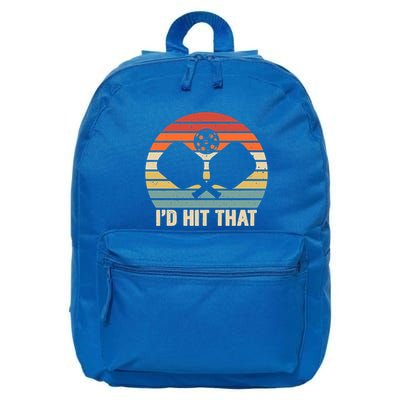 ID Hit That Funny Pickleball Retro Graphic Cool Gift 16 in Basic Backpack