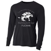 I Have Two Wolves Inside Of Me And They Won't Stop Fvcking Cooling Performance Long Sleeve Crew