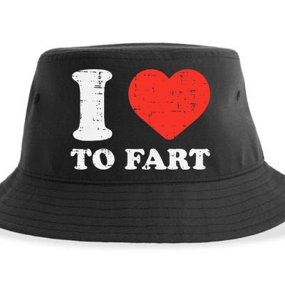 I Heart To Fart Funny Love Farting Joke Sustainable Bucket Hat