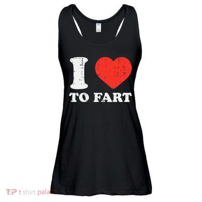 I Heart To Fart Funny Love Farting Joke Ladies Essential Flowy Tank