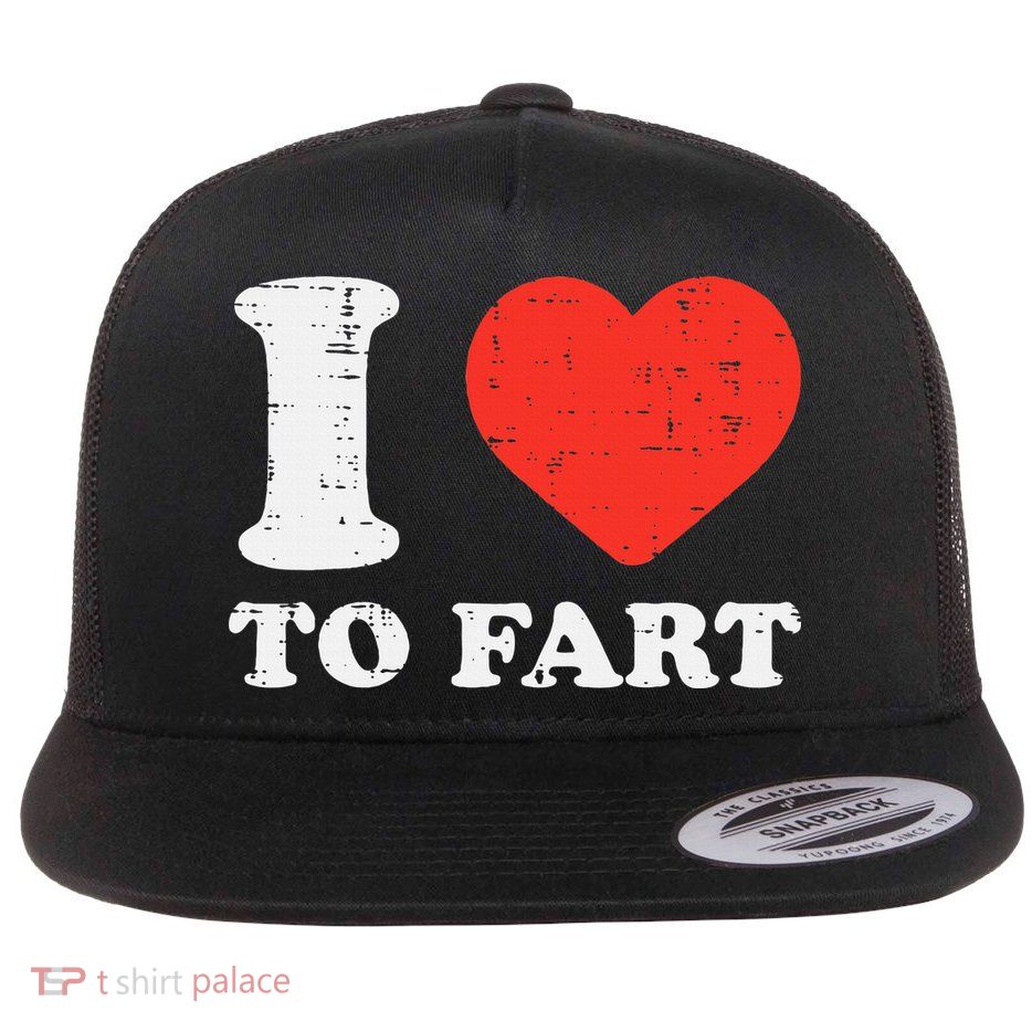 I Heart To Fart Funny Love Farting Joke Flatbill Hat