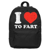 I Heart To Fart Funny Love Farting Joke 16 in Basic Backpack