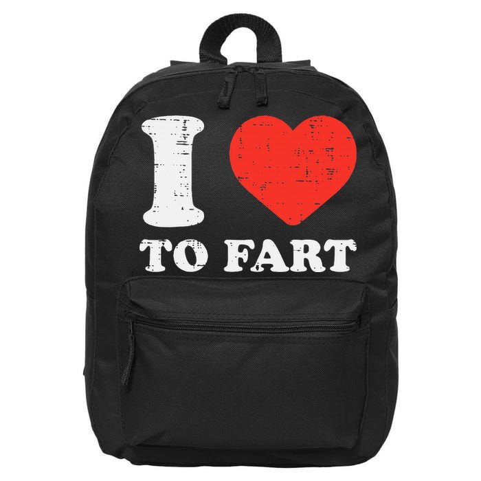 I Heart To Fart Funny Love Farting Joke 16 in Basic Backpack