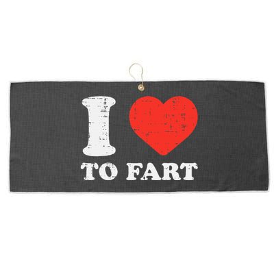 I Heart To Fart Funny Love Farting Joke Large Microfiber Waffle Golf Towel