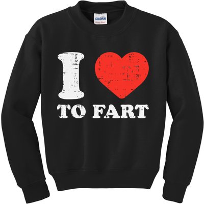 I Heart To Fart Funny Love Farting Joke Kids Sweatshirt