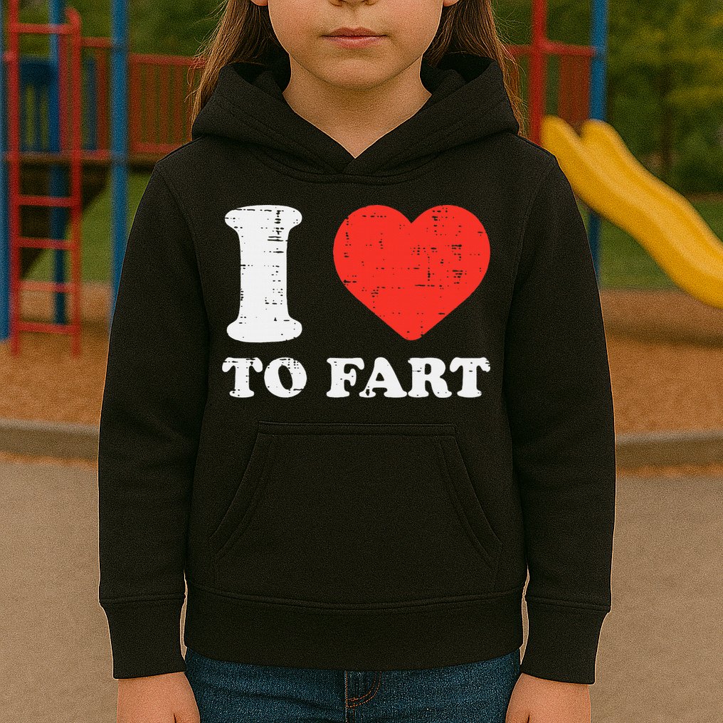 I Heart To Fart Funny Love Farting Joke Kids Hoodie