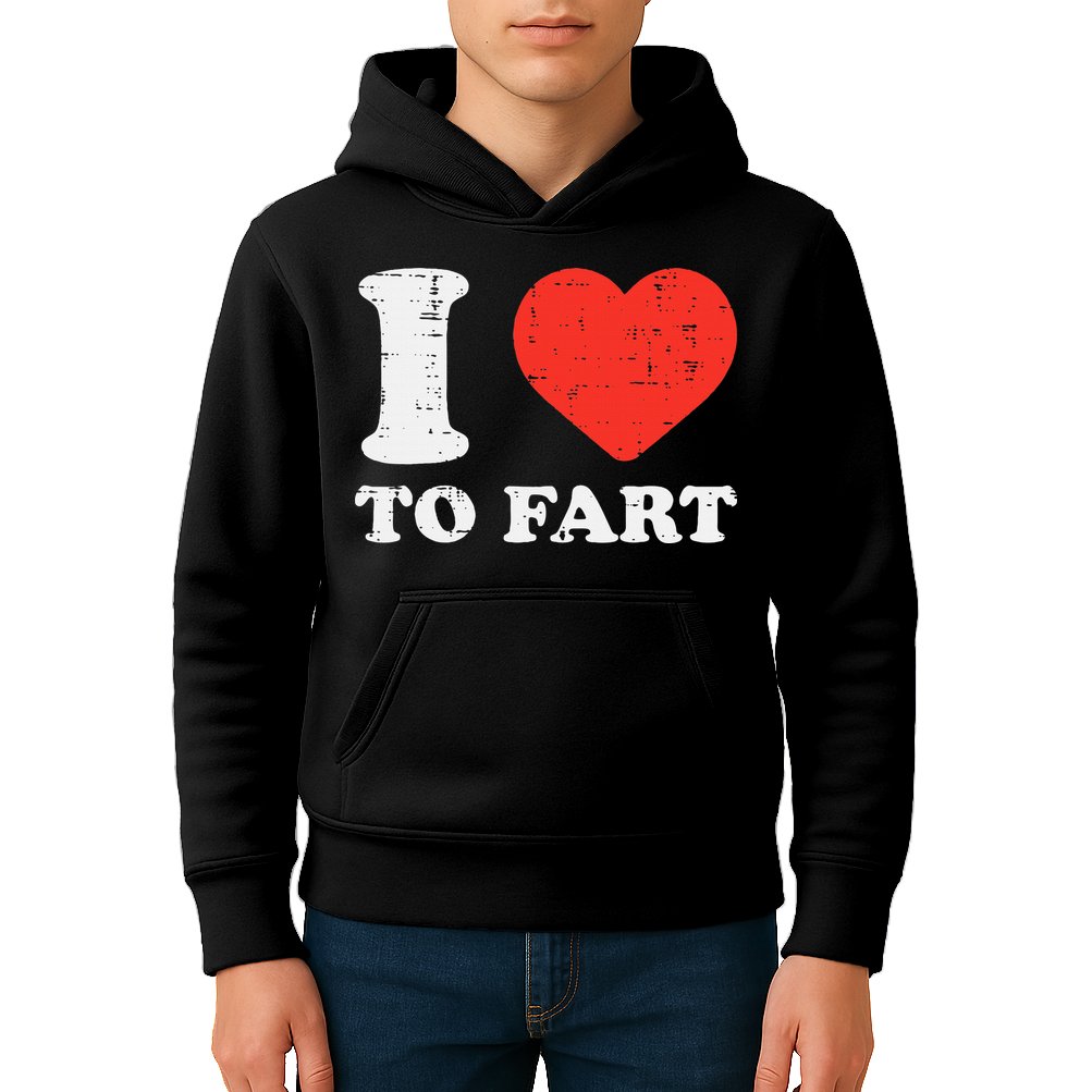 I Heart To Fart Funny Love Farting Joke Kids Hoodie