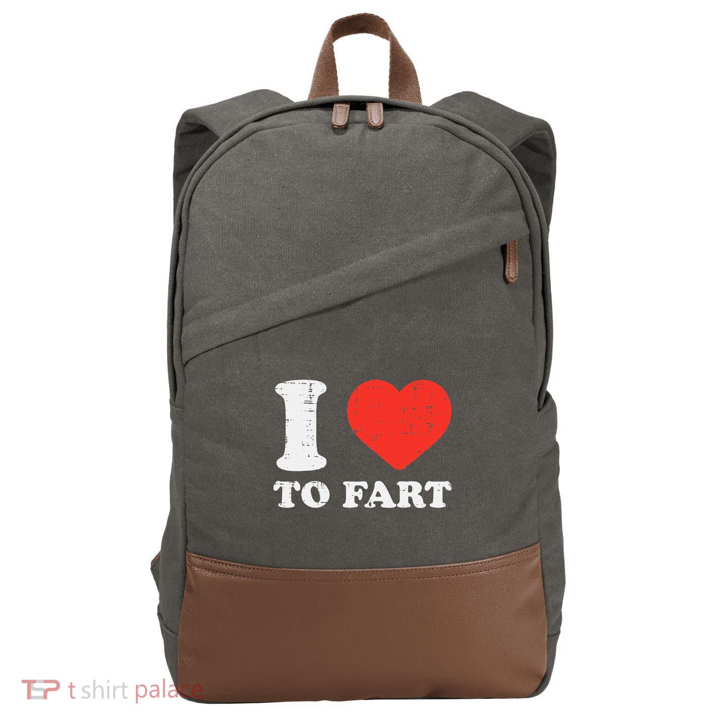 I Heart To Fart Funny Love Farting Joke Cotton Canvas Backpack