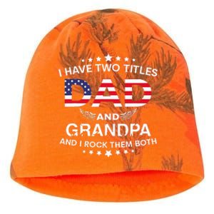 I Have Two Titles Dad And Grandpa Father's Day Grandpa Kati - Camo Knit Beanie