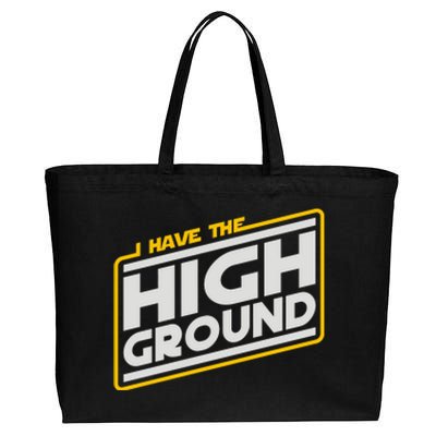 I Have The High Ground Cotton Canvas Jumbo Tote