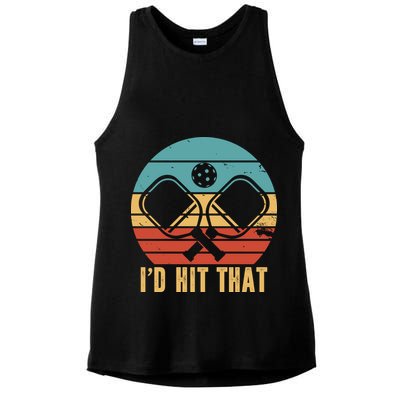 I'd Hit That Funny Pickleball Retro Ladies PosiCharge Tri-Blend Wicking Tank