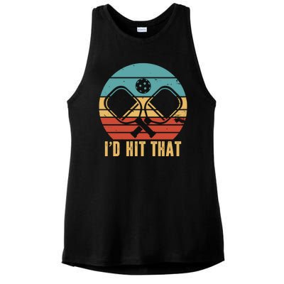 I'd Hit That Funny Pickleball Retro Ladies PosiCharge Tri-Blend Wicking Tank