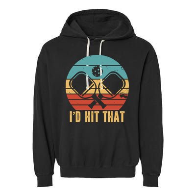 I'd Hit That Funny Pickleball Retro Garment-Dyed Fleece Hoodie