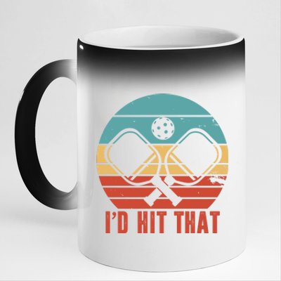 I'd Hit That Funny Pickleball Retro 11oz Black Color Changing Mug