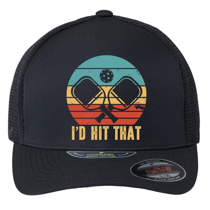 I'd Hit That Funny Pickleball Retro Flexfit Unipanel Trucker Cap