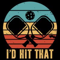 I'd Hit That Funny Pickleball Retro Flexfit Unipanel Trucker Cap