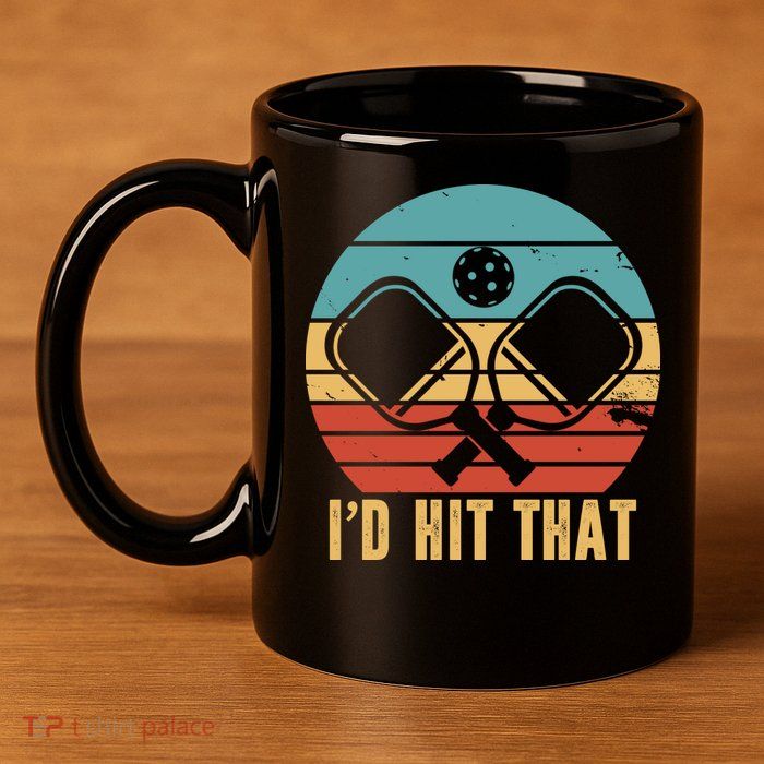 I'd Hit That Funny Pickleball Retro 11oz C Handle Ceramic Mug
