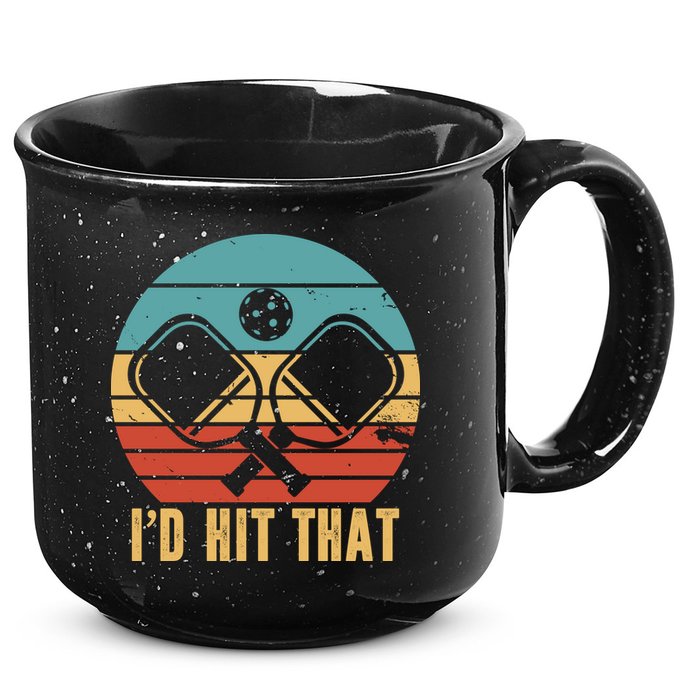 I'd Hit That Funny Pickleball Retro 15oz Campfire Ceramic Mug