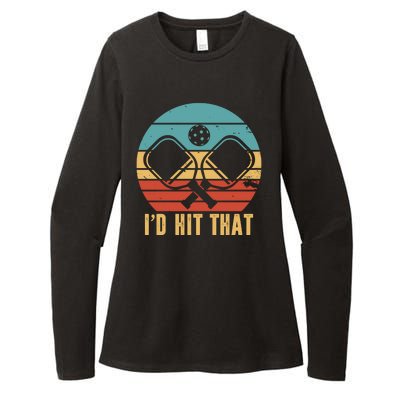 I'd Hit That Funny Pickleball Retro Womens CVC Long Sleeve Shirt