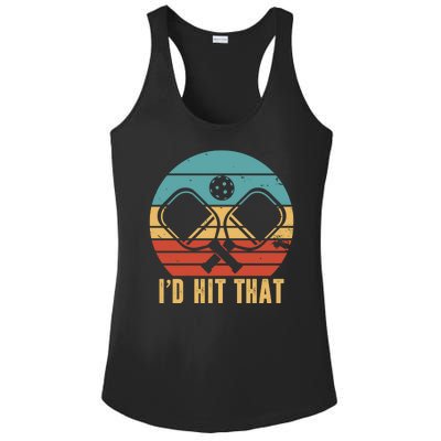 I'd Hit That Funny Pickleball Retro Ladies PosiCharge Competitor Racerback Tank