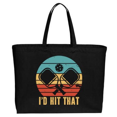 I'd Hit That Funny Pickleball Retro Cotton Canvas Jumbo Tote