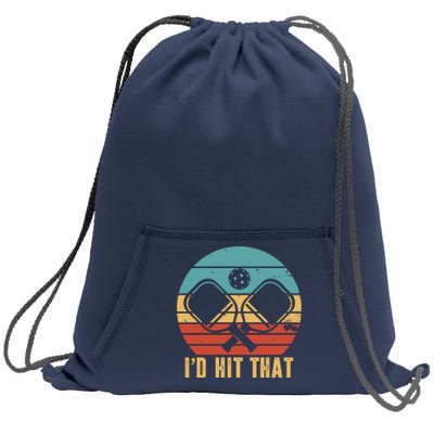 I'd Hit That Funny Pickleball Retro Sweatshirt Cinch Pack Bag