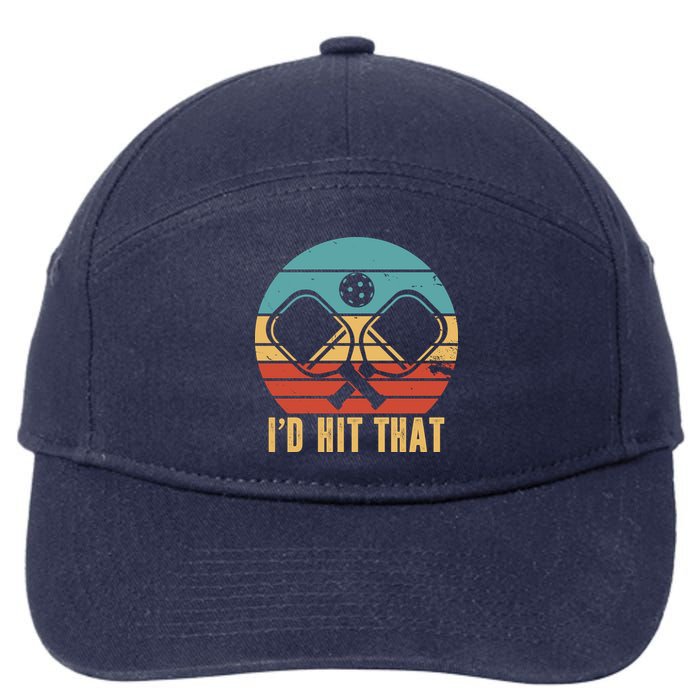 I'd Hit That Funny Pickleball Retro 7-Panel Snapback Hat