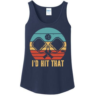 I'd Hit That Funny Pickleball Retro Ladies Essential Tank