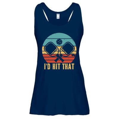 I'd Hit That Funny Pickleball Retro Ladies Essential Flowy Tank