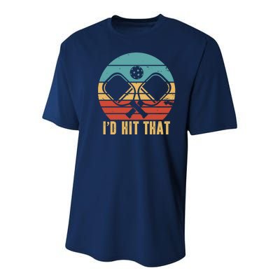 I'd Hit That Funny Pickleball Retro Youth Performance Sprint T-Shirt