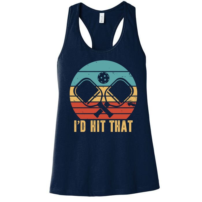 I'd Hit That Funny Pickleball Retro Women's Racerback Tank