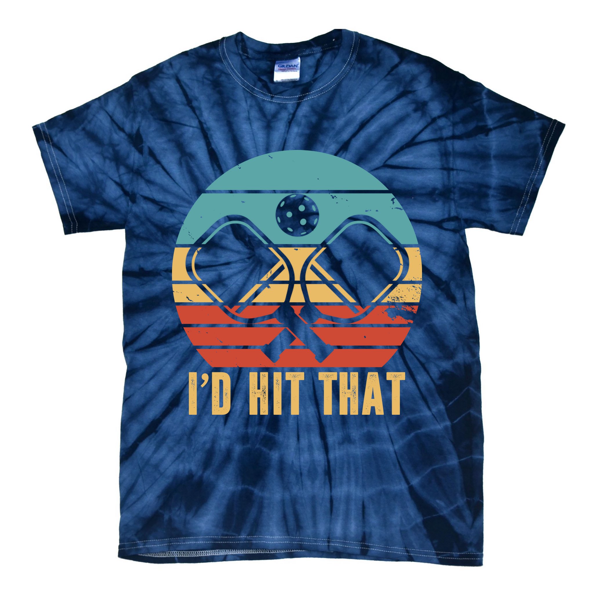 I'd Hit That Funny Pickleball Retro Tie-Dye T-Shirt