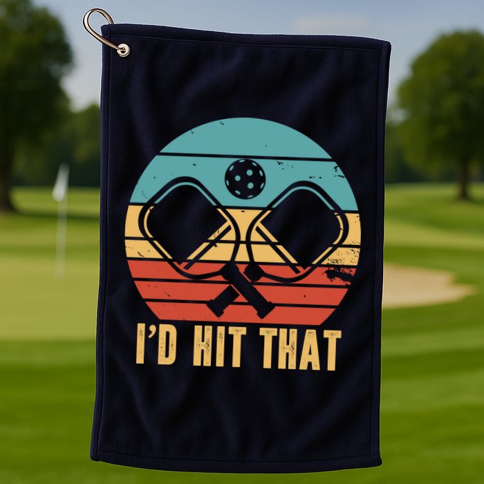 I'd Hit That Funny Pickleball Retro Golf Towel