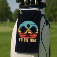I'd Hit That Funny Pickleball Retro Golf Towel