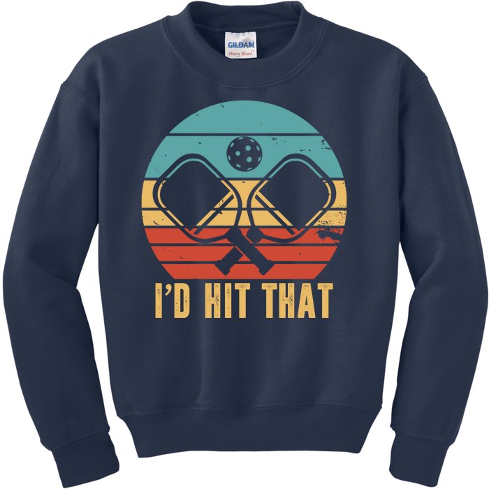 I'd Hit That Funny Pickleball Retro Kids Sweatshirt