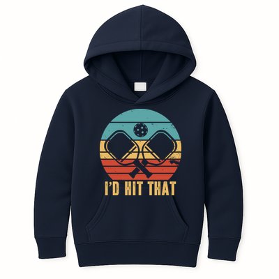 I'd Hit That Funny Pickleball Retro Kids Hoodie