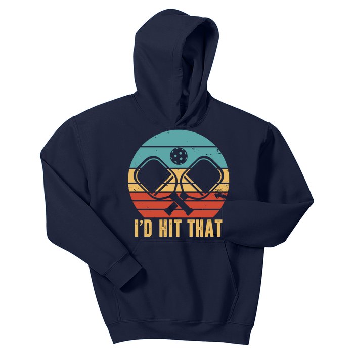 I'd Hit That Funny Pickleball Retro Kids Hoodie