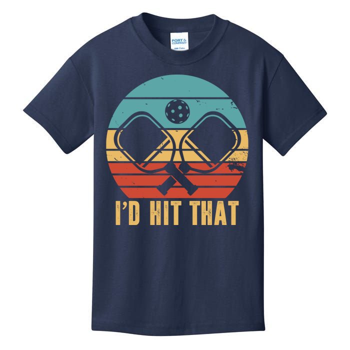 I'd Hit That Funny Pickleball Retro Kids T-Shirt