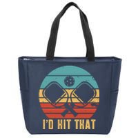 I'd Hit That Funny Pickleball Retro Zip Tote Bag