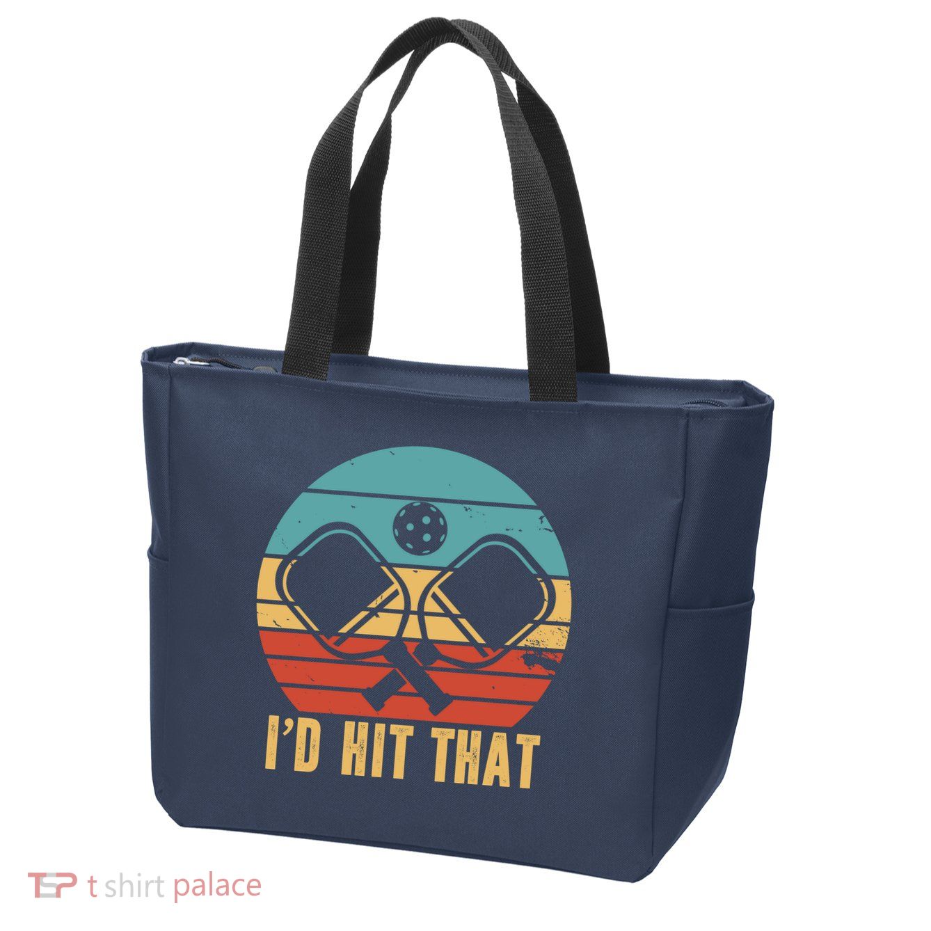 I'd Hit That Funny Pickleball Retro Zip Tote Bag