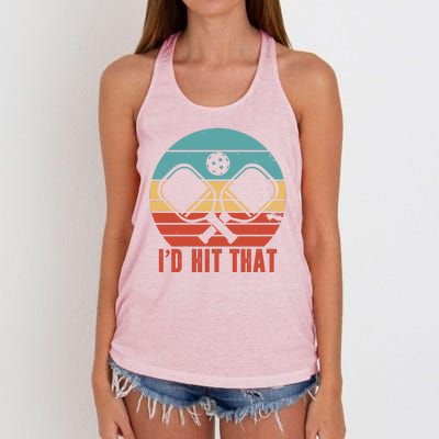 I'd Hit That Funny Pickleball Retro Women's Knotted Racerback Tank