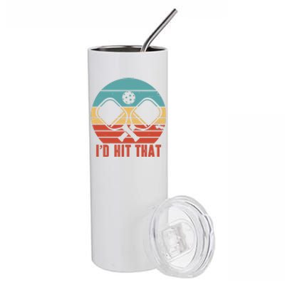 I'd Hit That Funny Pickleball Retro Stainless Steel Tumbler